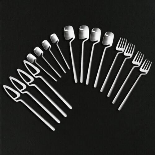 SIilver Stainless Steel Dinnerware Set 16Pcs Matte Flatware Cutlery Coffee Spoon Fork Knife Western Utensils Tableware Set