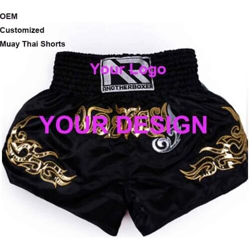 OEM Customized Muay Thai Shorts Professional Boxing Competition Training MMA Fighting Short Pants Girls Boys Adults Shorts