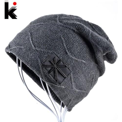 Autumn And Winter beanies mens hats Union flag Casual Cap knitted hat bonnet plus velvet caps for men beanie