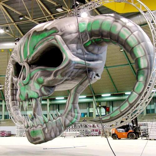 Personalized 4.7X3 meters halloween inflatable skull head / outdoor halloween inflatable decorations toys