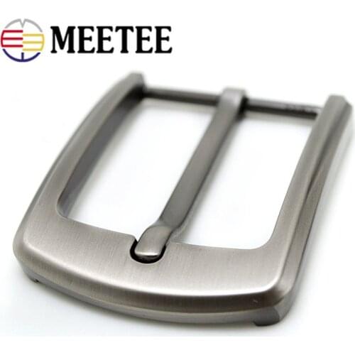 Meetee 1/2/5pc 40mm Metal Belt Buckles Brushed Pin Buckle Head for Mens Cowboy Hardware Accessory DIY Leather Craft Fit 37-39mm