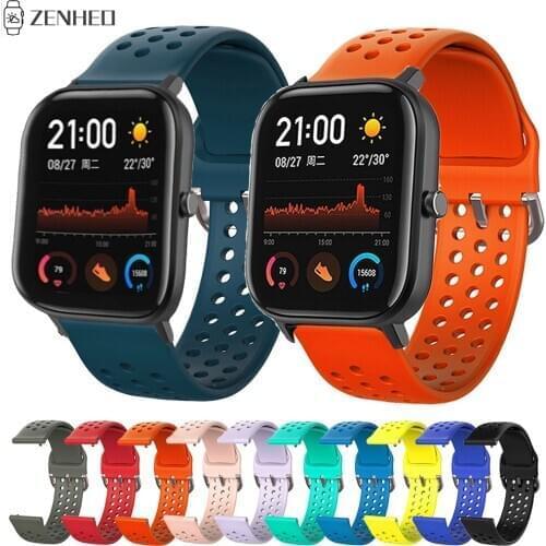 20mm Silicone Bracelet Strap for Xiaomi Huami Amazfit GTS/Bip BIT Lite Youth/GTR 42mm Smart Watch Band Replacement Watchband