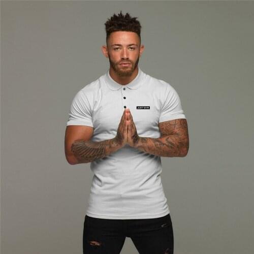 Brand Clothing Bodybuilding Casual Fitness Fashion Polo Shirt Cotton Mens Short Sleeve Polo Shirts New Trend Sport Polo Shirts