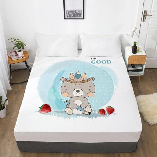 Animal Cartoon Kids Elastic fitted sheet bed sheet With An Elastic Band 150x200 Mattress Cover Bed cover for children baby good