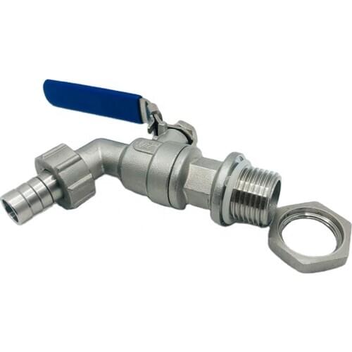 Stainless Steel Ball Valve - 1/2 Inch Weldless Bulkhead Bibcock for Building Home Brew Kettle/Mash Tun