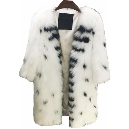 Harppihop fox fur overcoat extra longer 100cm length full sleeve natural fox fur coat C1008