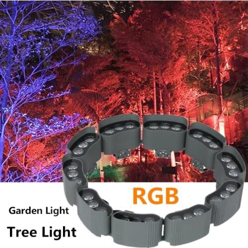 Pillar RGB Garden Spotlight Tree Lamp Landscape Hoop Around Tree Light with Shading 30w Dc24v IP65 Waterproof Die-cast Aluminum