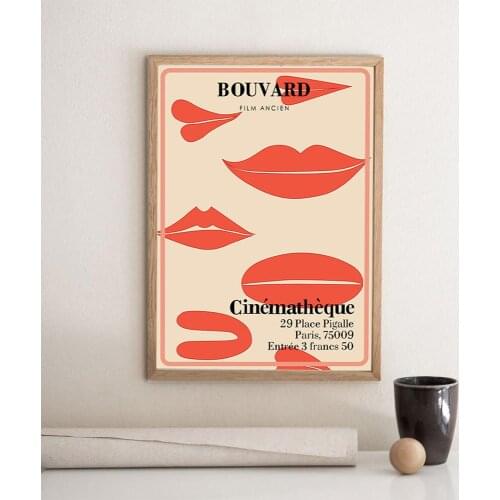 Vintage French Movie Theater Ad Poster Prints Oil Painting On Canvas Wall Art Murals Pictures For Living Room Home Decoration