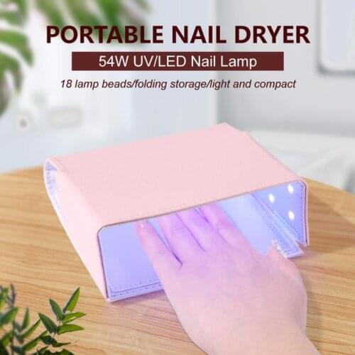 1Pc New Portable Foldable Nail Polish Dryer UV Gel LED 54W Curing Gel Fast Dry Timer Lamp Nail Art USB Nail Dryer Equipment