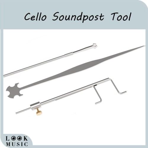 1 Pack Cello Sound Post Setting Tool Soundpost Gauge Measurer & Retriever Clip & Setter Luthier Install Repair Kits