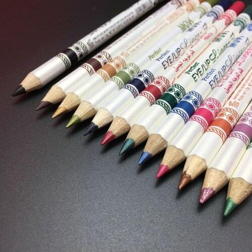 New 12 Pcs/SetMake Up Eyeliner PencilEyes Makeup Tools Mixed ColorsWaterproof Eye Liner