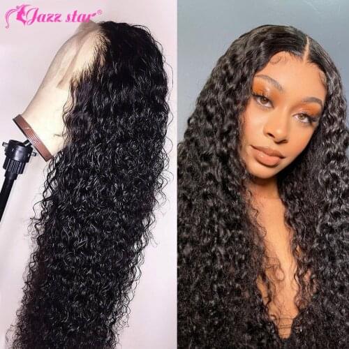 Curly Human Hair Wig 13x4 Lace Front Human Hair Wigs Pre Plucked 4x4 Closure Wigs for Women Human Hair Jazz Star Non-Remy