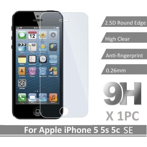 2.5D 9H Hardness HD Anti Blue Light Tempered Glass For iPhone 5 5s 5c SE Screen Protector Protective Glass Film