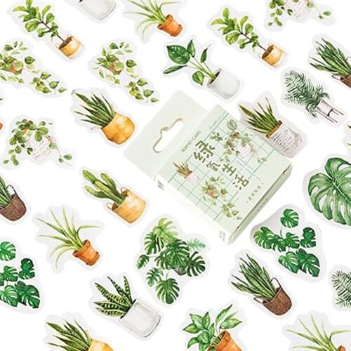20packs/lot Decorative Kawaii Sticker Green Plant Life Stationery Mini Stickers Scrapbooking DIY Album Decoration Office Supply