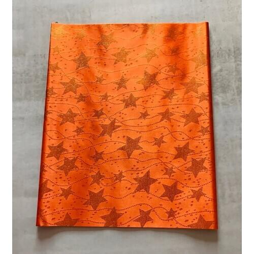 2018 New Design African Headtie Super Quality Orange Color Sego Gele headtie Stars Design Nigerian Wedding Accessory 2pcs/bag