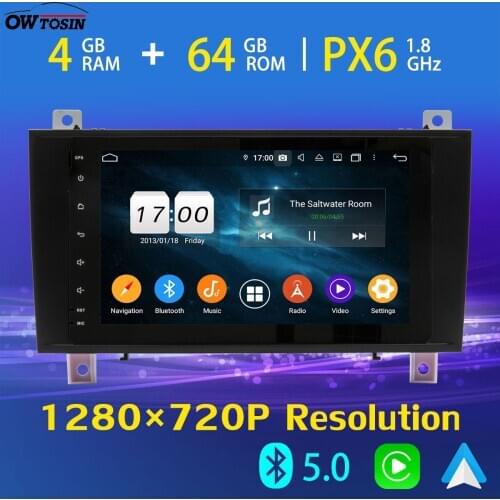 8" IPS 1280*720P Android 10 PX6 4G+64G GPS WiFi Bluetooth 5.0 Radio For Mercedes Benz SLK Class R171 W171 SLK300 SLK350 4G LTE