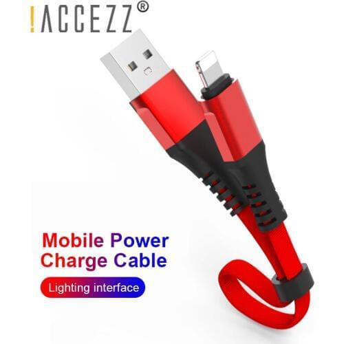 !ACCEZZ Short USB Charger Data Cable For Iphone XS Max XR X Charging Cables With Winder Lighting Data Line For Iphone 8 7 6 Plus