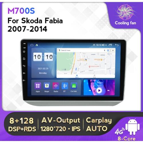Android 11 6+128G Car Radio Stereo Video Player For Skoda Fabia 2 2007-2014 Auto Multimedia GPS Navigation DSP Carplay 4G Lte