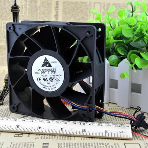 Free Shipping Delta PFC1212DE 120*120*38 mm 12038 1238 12CM DC 12V 4.80A server inverter cooling fan