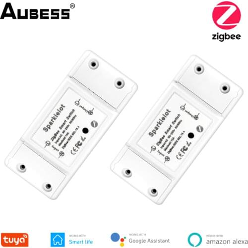 1-10pcs 10A ZigBee3.0 Smart Switch Wireless Relay Module Universal Breaker Voice/APP Remote Control Light Switch Work With Tuya