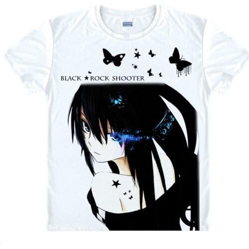 Black Rock Shooter T-shirts kawaii Japanese Anime t-shirt Manga Shirt Cute Cartoon Mato Kuroi Cosplay shirts 37166799598 tee 334