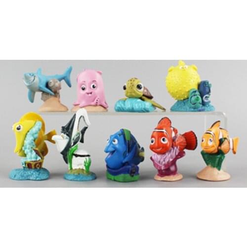 Disney Finding Nemo 9pcs 3-6cm Finding Dory PVC Action Figures Dory Nemo Marlin Hank Bailey Model Toys