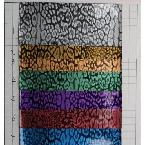 Synthetic PVC leather fabric material Latest fashion leaching paint decorative mirror leather leopard