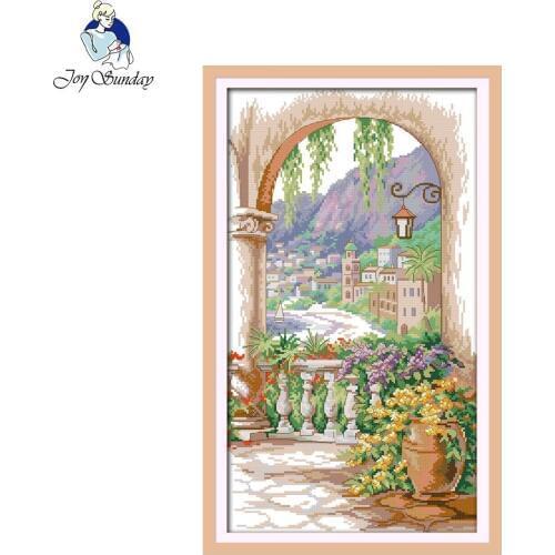 Joy Sunday Courtyard scenery (2) Counted Cross Stitch 11CT 14C Chinese Cross Stitch Kit for Embroidery Home Decor Needlework
