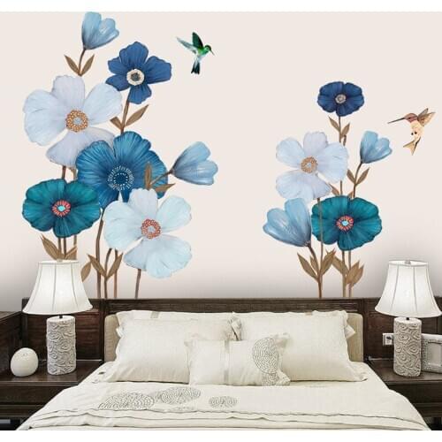 Creative Flowers Wall Sticker Home Decor Living Room Bedroom Wall Decal Art Sofa TV Backdrop Murals