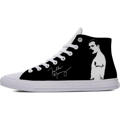 Freddie Mercury Queen Rock Hot Handsome Fashion Casual Canvas Shoes Cool Popular Breathable Lightweight Sneakers Men Women