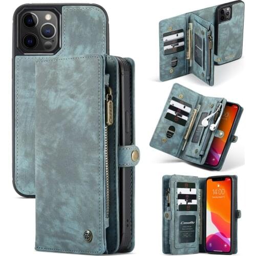 CaseMe Magnetic Wallet Case For iPhone 12 Pro 11 Pro Max X XS XR SE Cases Flip Detachable Leather Wallet On Cover Phone Cover