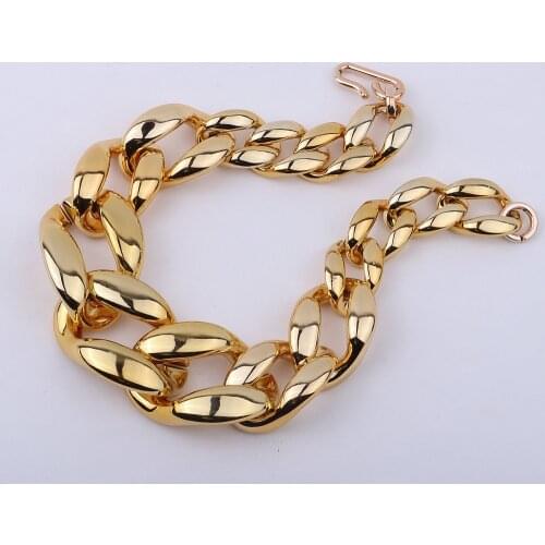 Statement Gold Color Acrylic Big Choker Pendant Necklace For Women Plastic Chunky Chain Collar Necklaces Fashion Jewelry Gifts