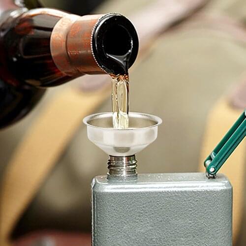 Mini Stainless Steel Small Mouth Funnels for Filling Hip Flask Narrow-Mouth Bottles Bar Wine Flask Funnel