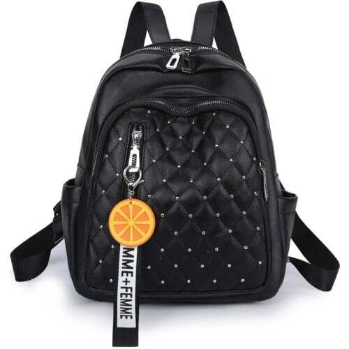 Diamond Women Backpack Fashion with Tassel School Bag for Teenage Girls Travel Backpacks Bag PU Leather Daypack Softback
