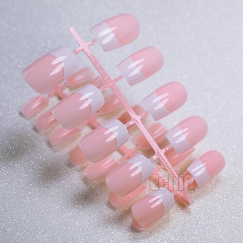 24Pcs Acrylic Fake Nail Tips Natural Pink French False Nails DIY Nail Art Decoration Manicure Products Z486