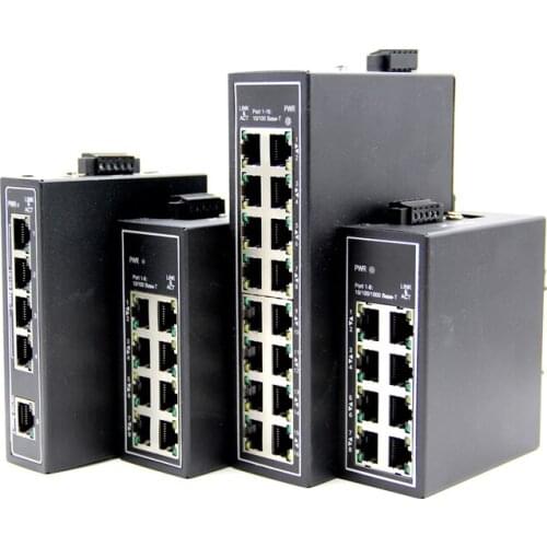 GOVIAME 10/100/1000Mbps Unmanaged Gigabit Industrial Ethernet Switches with DIN Rail/Wall-Mount(Fanless,-30℃~75℃,IP30)