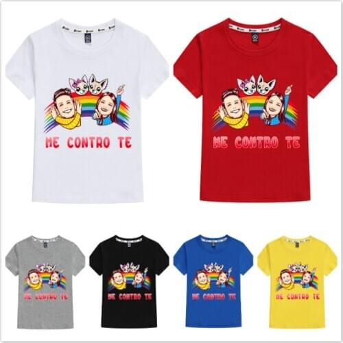 New Summer Short Sleeve T-shirt Baby Boy Girl Cotton Cartoon Children Clothes Me Contro Te Kids Tops Tee Toddler Costumes 2-12T