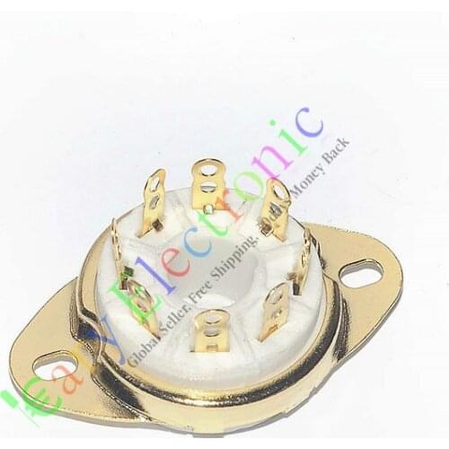Wholesale and retail 8PCS 8 PIN GOLD ceramics VACCUM TUBE SOCKETS SAVER FOR KT88 6550 EL34 AUDIO amps free shipping