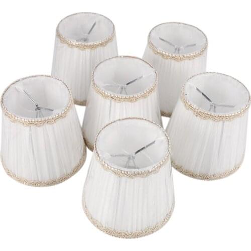 Chandelier Shades,ONLY for Candle Bulbs,Clip-On Fitter Lamp Shades,Set of 6, White