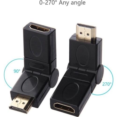HDMI-compatible Male To HDMI-compatible Female Cable Adapter Converter Right Angle 180 Degrees Rotate Extender