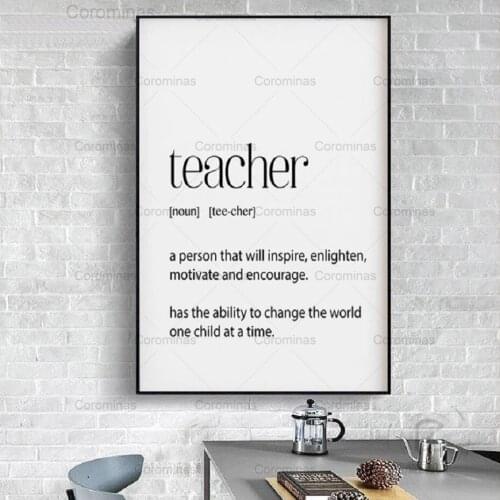 Teacher Gifts Canvas Painting Definition Appreciation Quote Modular Posters and Prints Wall Art Picture School Office Home Decor