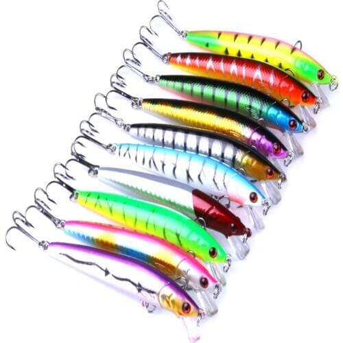 Fishing Lures Hard Baits Minnow Lures 20pcs/set 8.5g 8g Mixed Color Artificial Tackle With Hooks Fake Bait Biomimetic Lures