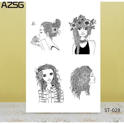 AZSG American style cutey girl Clear Stamps/Seal For DIY Scrapbooking/Card Making/Album Decorative Silicon Stamp Crafts