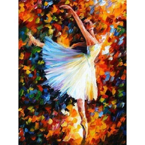 Modern art Portrait Woman ballet Palette knife oil painting on canvas High quality Handmade home decor