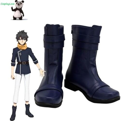 Fate/Grand Order FGO Absolute Demonic Front: Babylonia Fujimaru Ritsuka Blue Cosplay Shoes Long Boots Leather CosplayLove