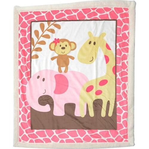 Super Soft Fleece Blue/Pink Baby Blanket Winter Cartoon Pattern Newborn Swaddle Wrap Blanket & Swaddling