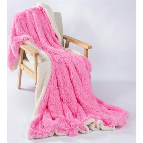 Super soft long-haired faux fur blanket fluffy and comfortable plush blanket suitable for sofa home decoration hug blanket