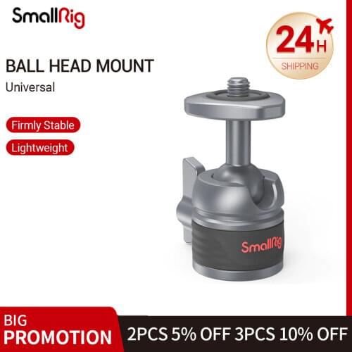 SmallRig Universal Ball Head Mount For Small DSLRs/ Mirrorless & Action Cameras With 1/4"-20 Screw & 1/4"-20 Thread- 2796