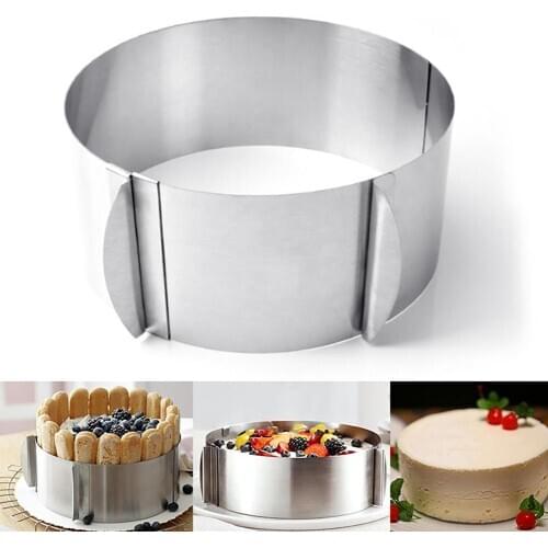 6-12inch Retractable Stainless Steel Circle Mousse Cake Ring DIY Baking Tool