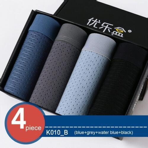 High quality 2020 wholesale (4piece/lot) mens ice silk modal hollow out breathable men mesh boxer shorts Men
